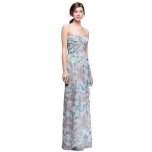 Crinkle Chiffon Dress with Cascading Skirt David's Bridal - Sz 16